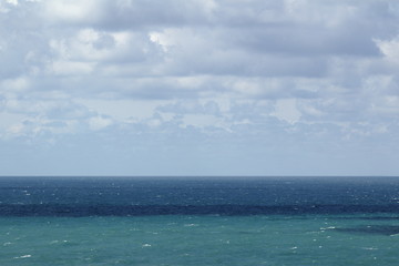 turquoise sea view from the high shore