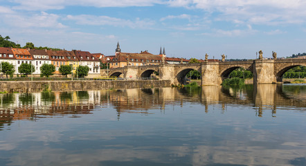 Fototapeta premium Wurzburg, Germany - located on the Main river and popular tourist destination, Wurzburg is a wonderful city which displays a Unesco World Heritage Old Town