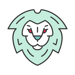 Lion head symbol color icon