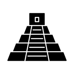 Mexican pyramid glyph icon