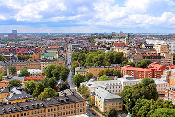 Fototapeta na wymiar Nice view of Stockholm from City hall, Sweden