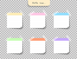 Set of different color note papers. Design in EPS10 vector illustration.