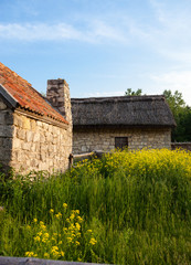Old sandstone houses.