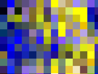 Yellow blue contrasting abstract background with squares