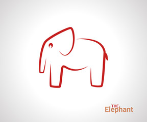 Elephant logo. Creative linear animal logotype. Elephant outline logo