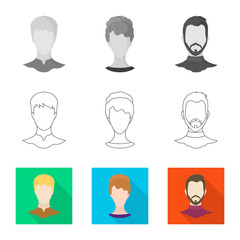 Isolated object of professional and photo icon. Collection of professional and profile stock vector illustration.