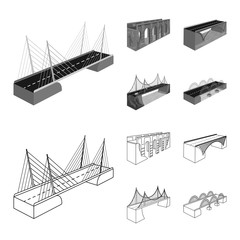 Isolated object of connection and design sign. Set of connection and side vector icon for stock.