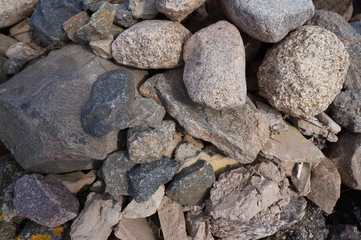 large and small stones in a pile