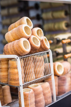 Trdelnik traditional czech slovak or hungarian sweet rolled pasrtry
