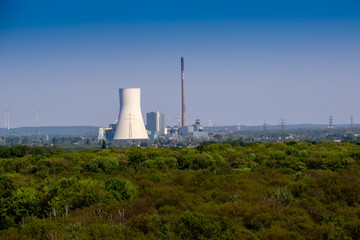 Fototapeta na wymiar Panorama view, Ruhr Area, Germany, Duisburg, Industrial Building