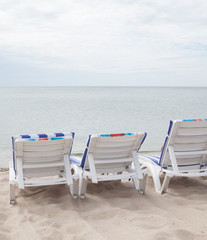 Deck chairs on the beach