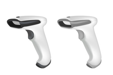 Realistic 3d Barcode scanner, Bar code scanner icon. EPS10 vector illustration.