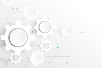 Obraz premium Grey white Abstract technology background with Various technology elements. Creative Clean Background design in EPS10 Vector illustration.