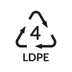 LDPE sign. Plastic recycling symbol. Vector illustration.
