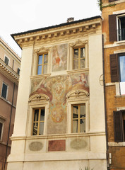 Fragment of old house in Rome. Italy
