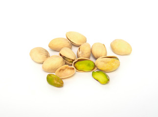seed pistachio on white background.
