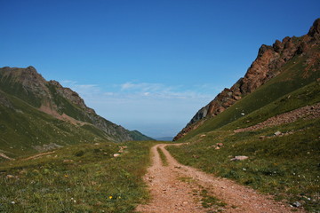 road in the middle of the mountains