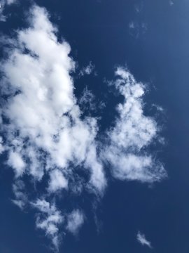 white clouds on the blue sky