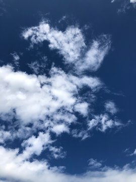 white clouds on the blue sky