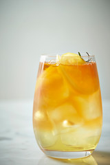 glass of water with lemon