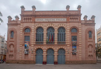 fachada del teatro falle en la provincia de Cádiz, Andalucía