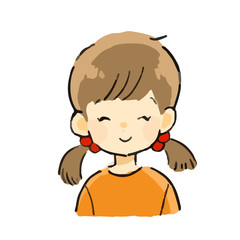 表情　女の子　笑顔