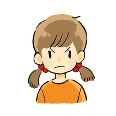表情　女の子　怒る