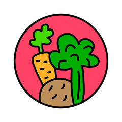 Vegetables hand drawn logotype logo for prints posters t shirts branding fruit store bar vegan restaurant drinks cocktails