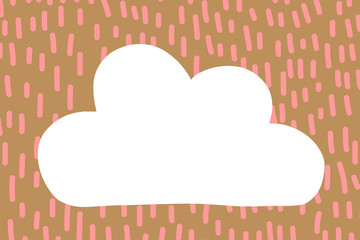 Textured background with speech bubble form of cloud hand drawn illustration