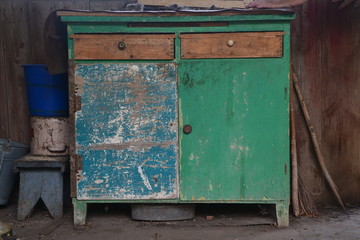 old wooden cupboard