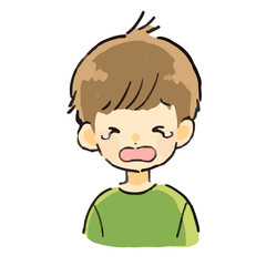 表情　男の子　泣く