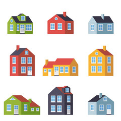 Small flat design houses set vector illsutartion