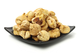 dried fig on white background 