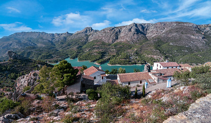 Village in mountains.