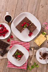 Chocolate cake. 