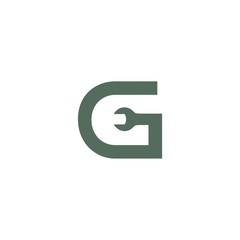 G letter logo with wrench
