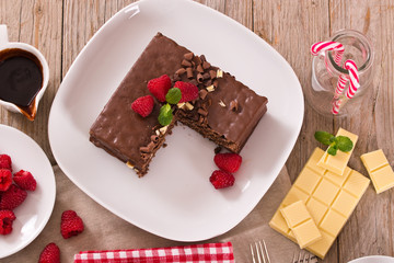 Chocolate cake. 