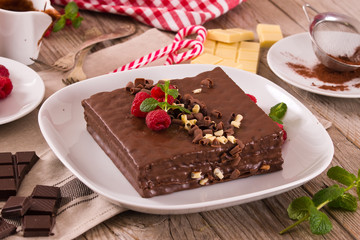Chocolate cake. 