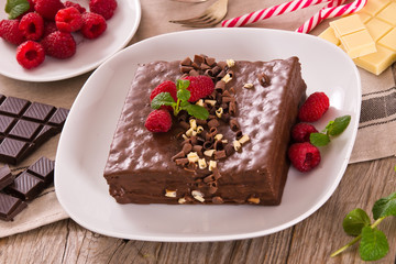 Chocolate cake. 