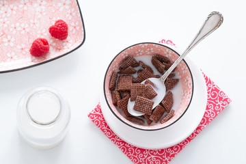 Cornflakes with milk.