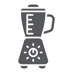 Blender glyph icon, appliance and kitchen, mixer sign, vector graphics, a solid pattern on a white background.