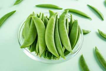 A bowl of nutritious healthy fresh pods vegetables sweet beans