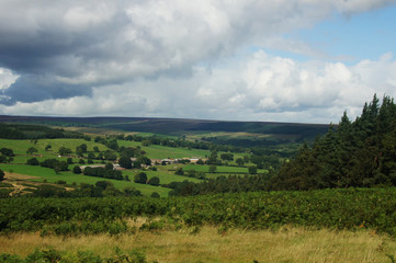 Fototapeta na wymiar Landscape under cloudy sky in Yorkshire