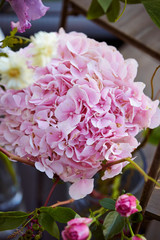 Flower arrangement at wedding party