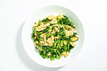 Chinese national cuisine gourmet fennel scrambled eggs