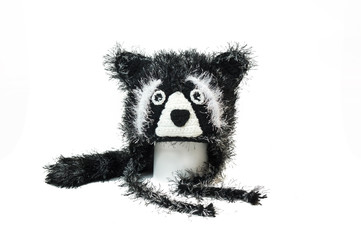 knitted hat raccoon
