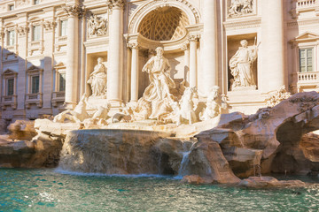 Trevi fountain in Rome, Italy, day view. Famous italian landmark