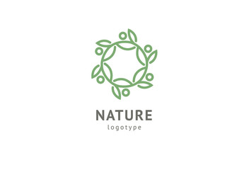 Abstract nature logo icon vector design. Healthy eco food, ecology, spa, business, diet , yoga, Environment day vector logo. Editable Design. Fitness web icon.