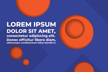 Abstract circle shapes vector background and text space - orange and blue color