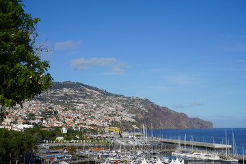 Funchal in Madeira city view in a sunny summer day